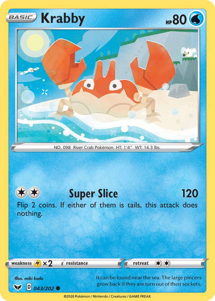 Krabby⁣ - Sword & Shield⁣ (Common)⁣ [43] English / Near Mint / Normal