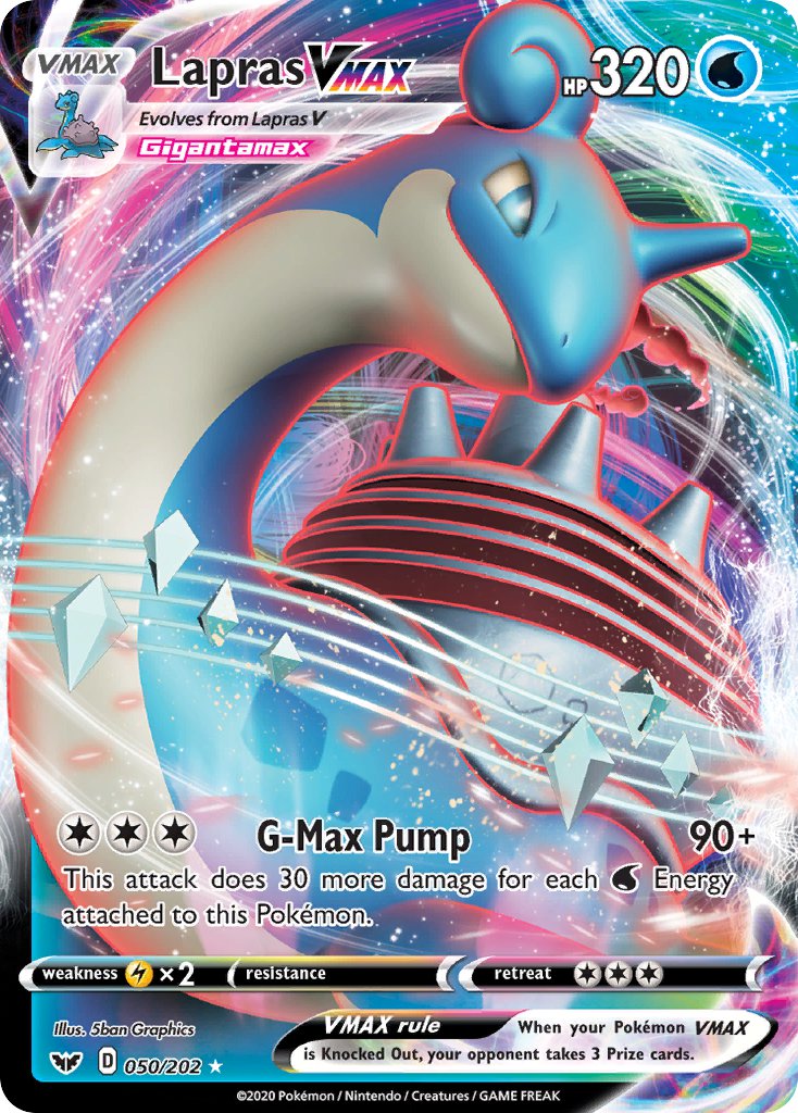 Lapras VMAX⁣ - Sword & Shield⁣ (Ultra Rare)⁣ [50] English / Near Mint / Normal