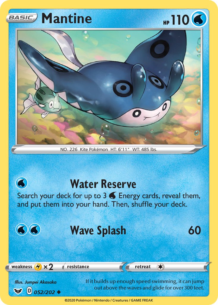 Mantine⁣ - Sword & Shield⁣ (Uncommon)⁣ [52] English / Near Mint / Reverse-Holo Normal