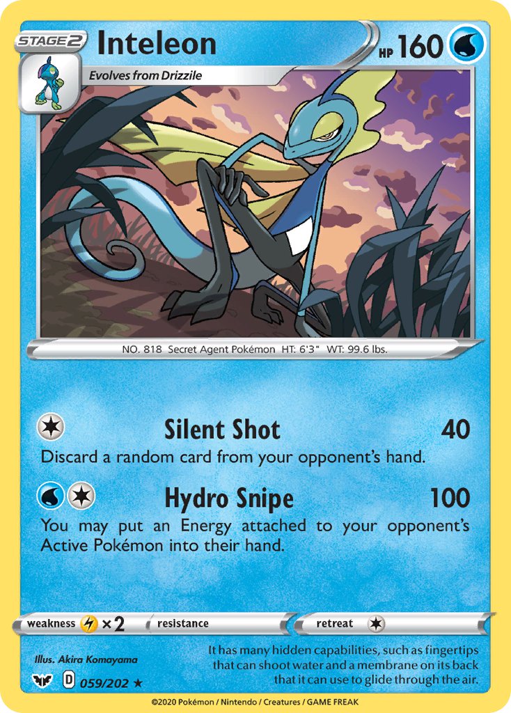 Inteleon⁣ - Sword & Shield⁣ (Rare)⁣ [59] English / Near Mint / Normal