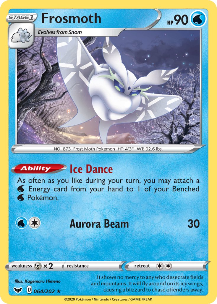 Frosmoth⁣ - Sword & Shield⁣ (Holo Rare)⁣ [64] English / Near Mint / Reverse-Holo Normal