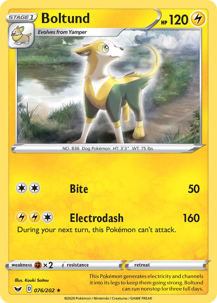 Boltund⁣ - Sword & Shield⁣ (Holo Rare)⁣ [76]