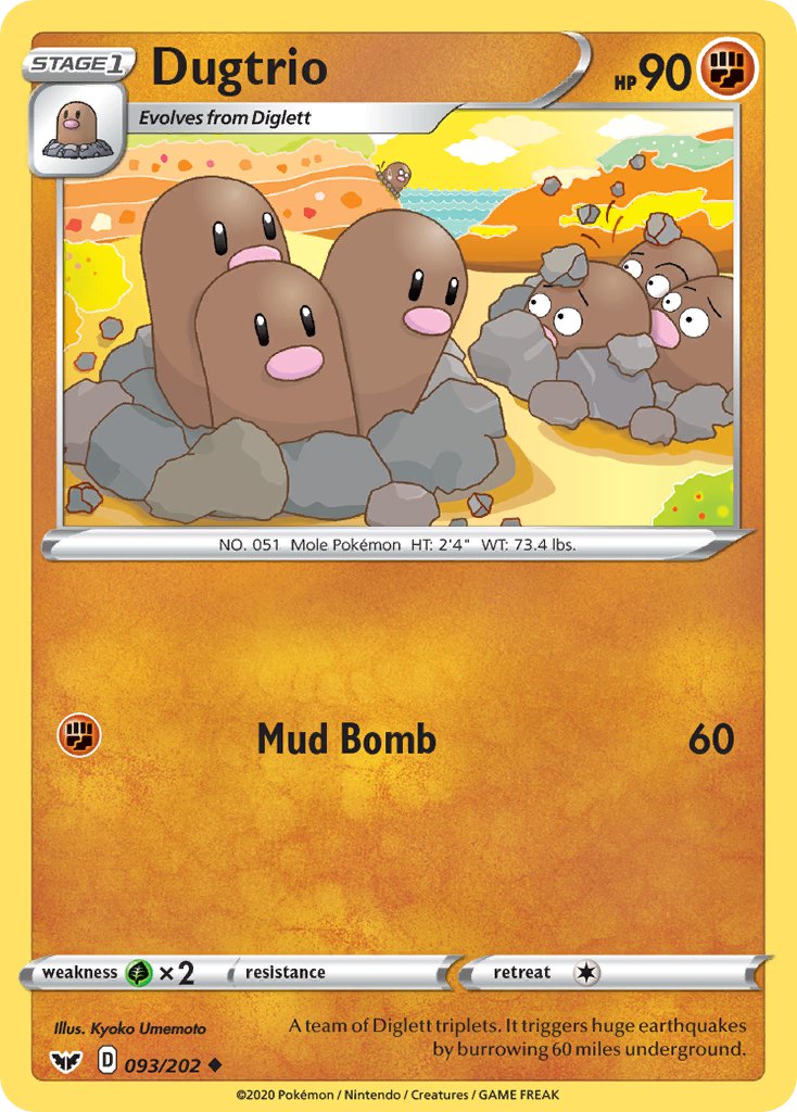 Dugtrio⁣ - Sword & Shield⁣ (Uncommon)⁣ [93] English / Near Mint / Normal
