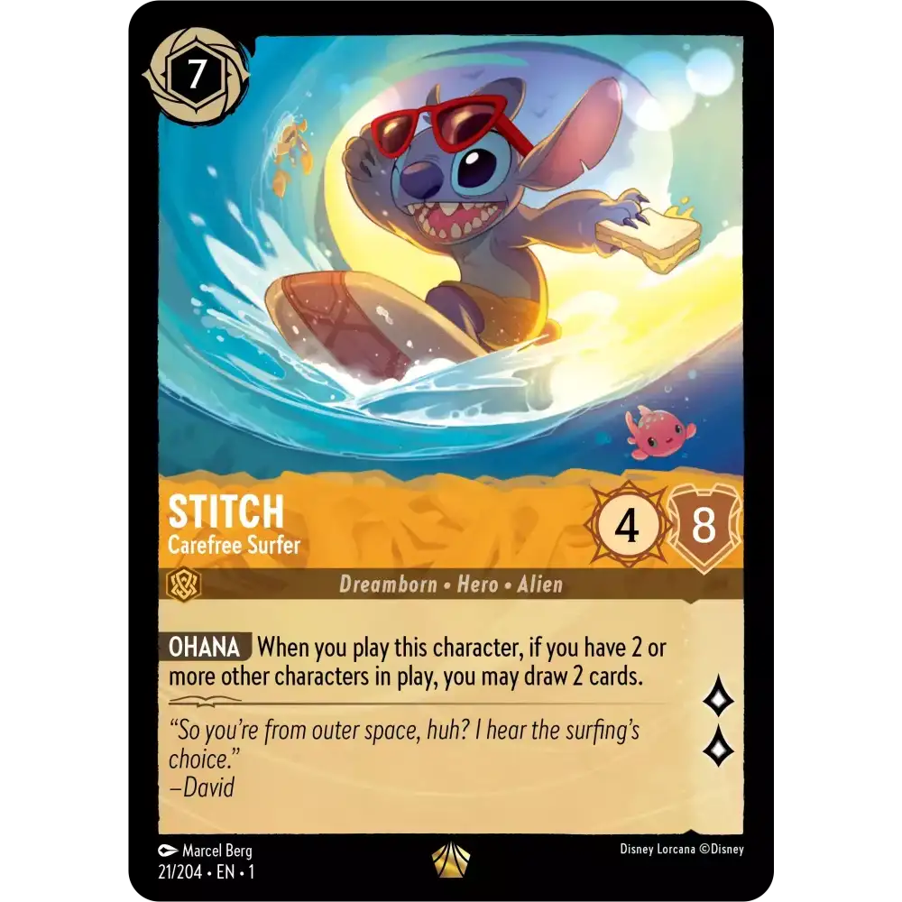 Stitch - Carefree Surfer (Legendary) - 21/204 - Disney