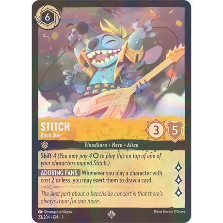 Stitch - Rock Star - Foil (Super Rare) - 23/204 - Disney