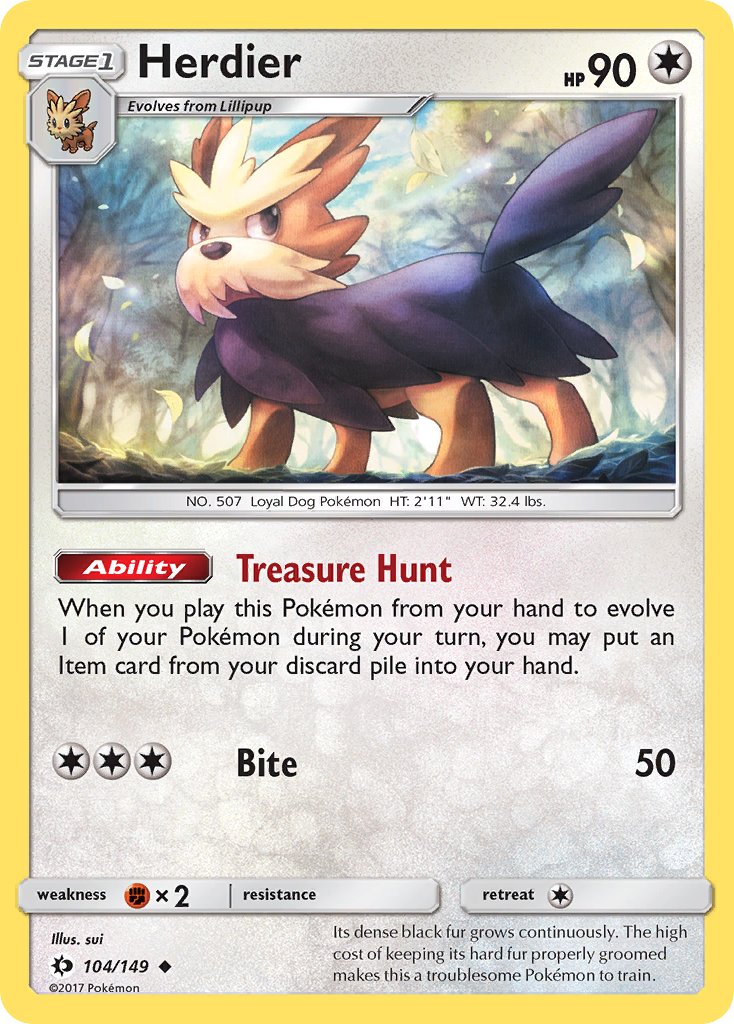 Herdier - Sun & Moon (Uncommon) [SUM-104] English / Near Mint / Normal