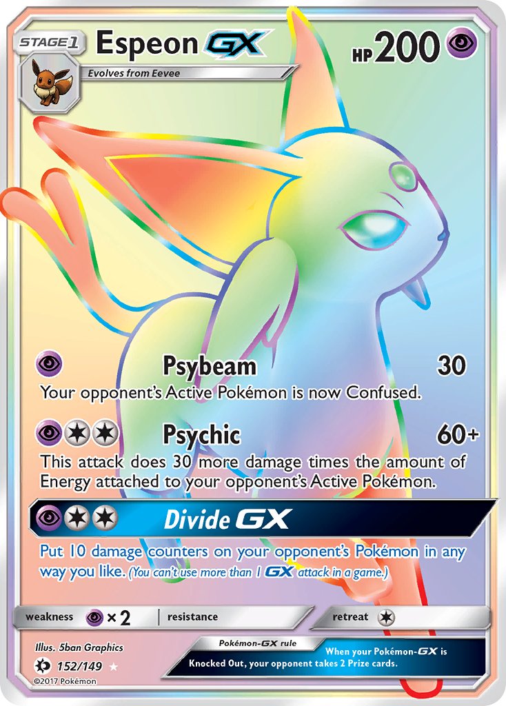 Espeon GX - Sun & Moon (Secret Rare) [SUM-152] English / Near Mint / Normal