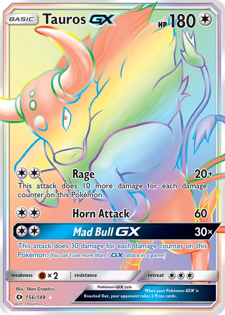 Tauros GX - Sun & Moon (Secret Rare) [SUM-156] English / Near Mint / Normal