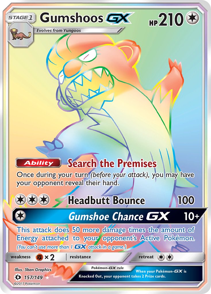 Gumshoos GX - Sun & Moon (Secret Rare) [SUM-157] English / Near Mint / Normal