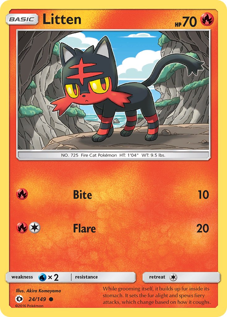 Litten - Sun & Moon (Common) [SUM-24] English / Near Mint / Normal