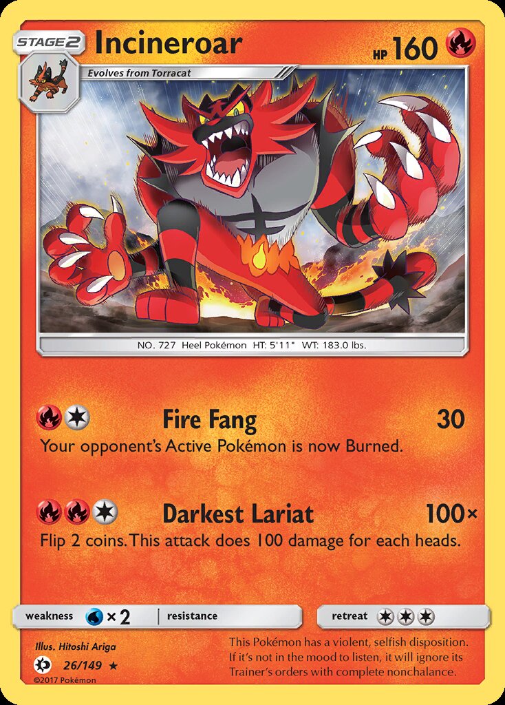 Incineroar - Sun & Moon (Rare) [SUM-26] English / Near Mint / Normal