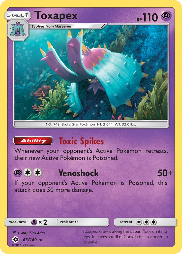 Toxapex - Sun & Moon (Holo Rare) [SUM-63] English / Near Mint / Normal