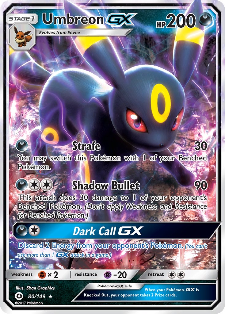 Umbreon GX - Sun & Moon (Ultra Rare) [SUM-80] English / Near Mint / Normal