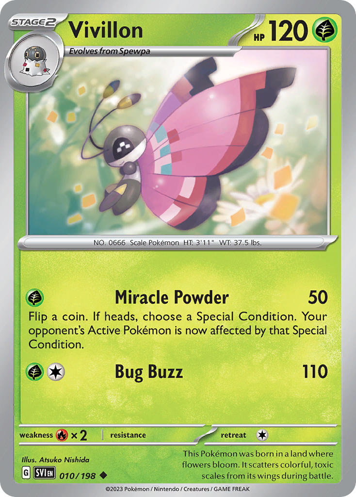 Vivillon⁣ - Scarlet & Violet⁣ (Uncommon)⁣ [010] English / Near Mint / Reverse-Holo Normal
