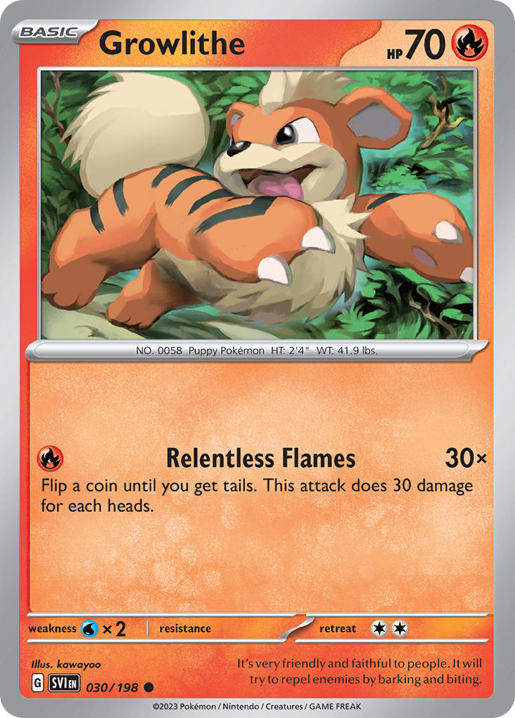 Growlithe⁣ - Scarlet & Violet⁣ (Common)⁣ [030] English / Near Mint / Normal