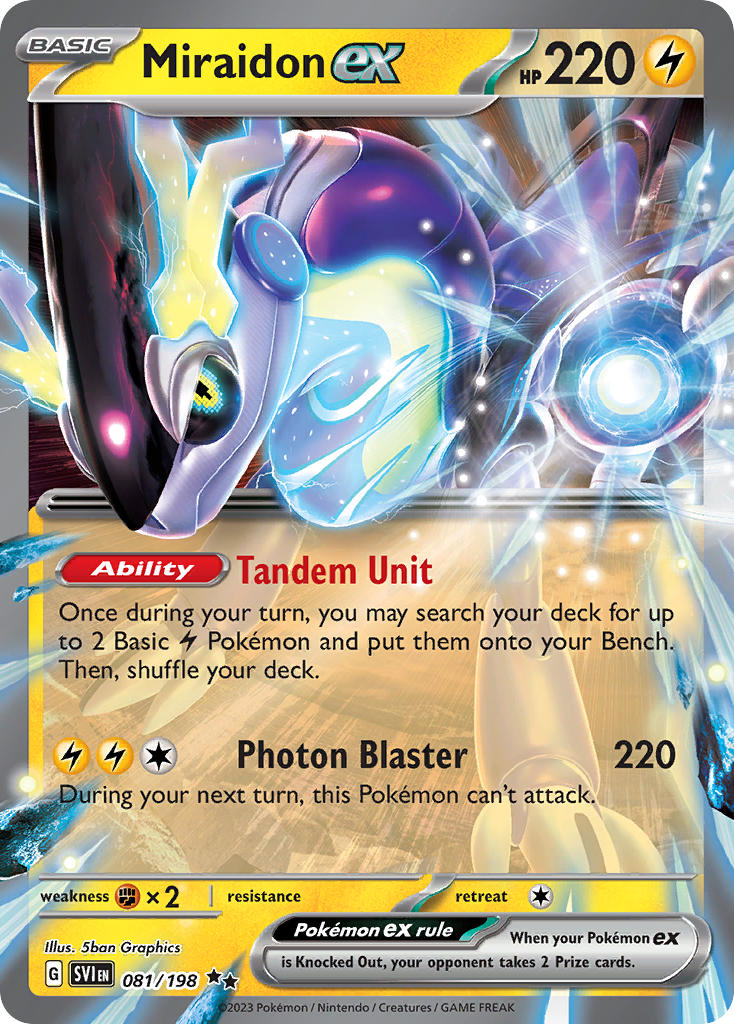 Miraidon ex⁣ - Scarlet & Violet⁣ (Double Rare)⁣ [081] English / Near Mint / Normal