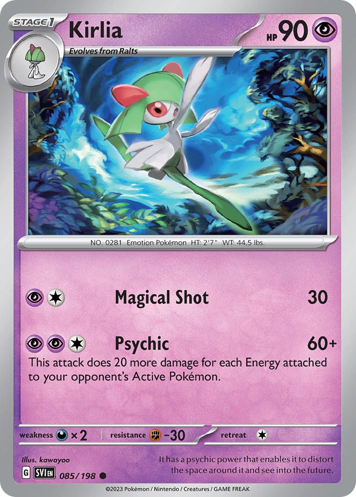 Kirlia⁣ - Scarlet & Violet⁣ (Common)⁣ [085] English / Near Mint / Reverse-Holo Normal