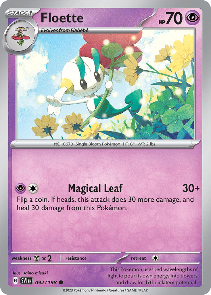 Floette⁣ - Scarlet & Violet⁣ (Common)⁣ [092] English / Near Mint / Reverse-Holo Normal