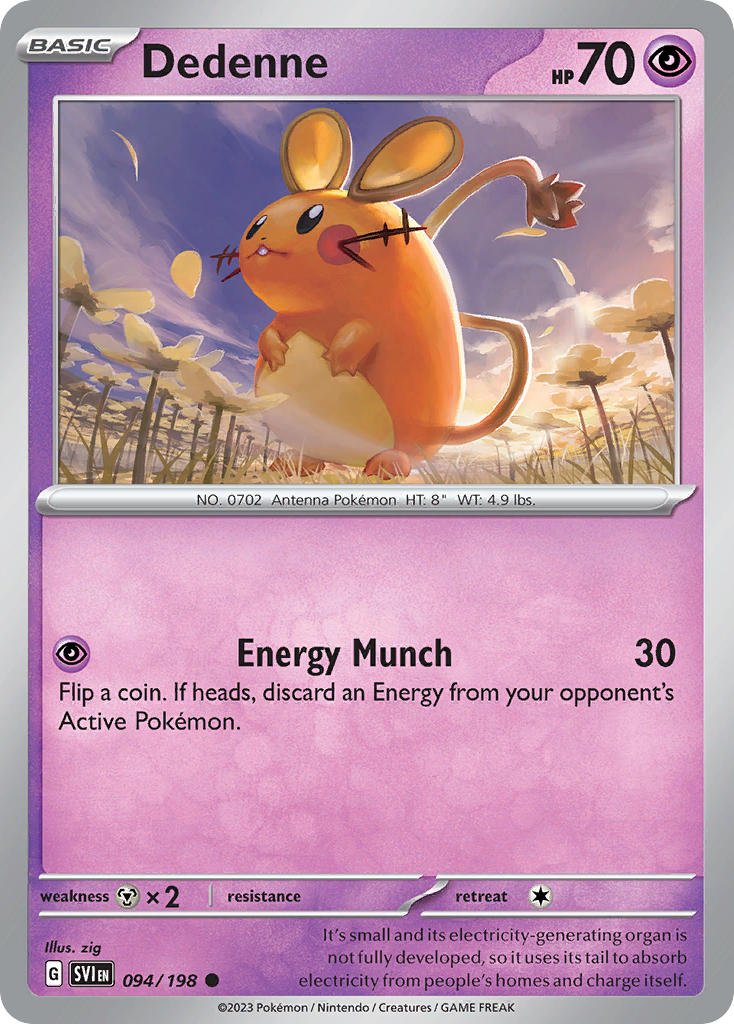 Dedenne⁣ - Scarlet & Violet⁣ (Common)⁣ [094] English / Near Mint / Normal