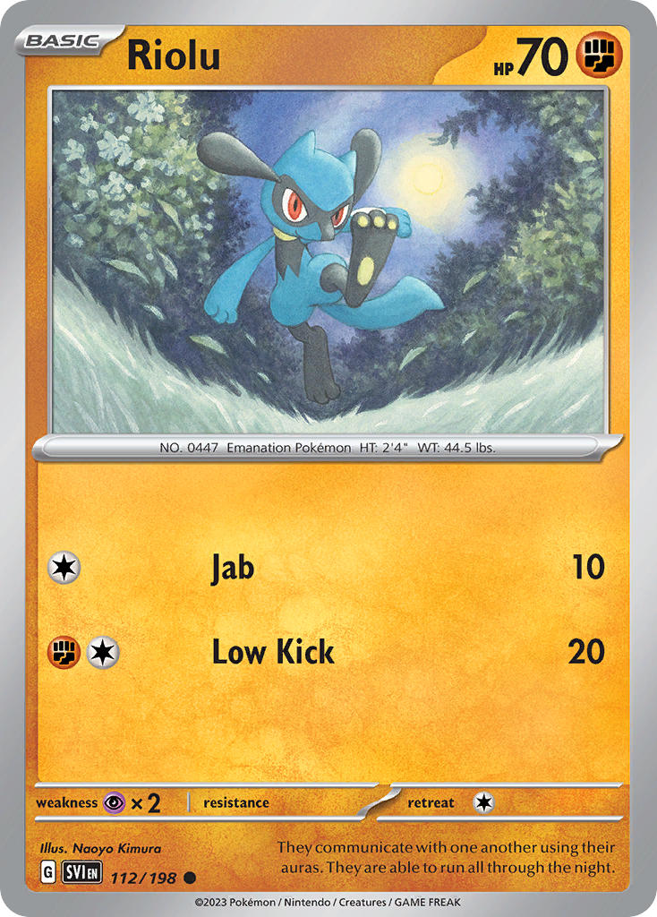 Riolu⁣ - Scarlet & Violet⁣ (Common)⁣ [112] English / Near Mint / Normal