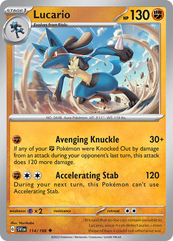 Lucario⁣ - Scarlet & Violet⁣ (Uncommon)⁣ [114]
