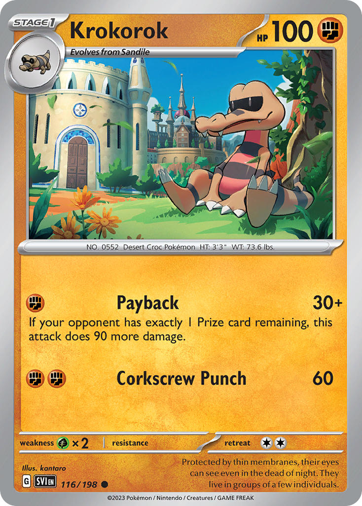Krokorok⁣ - Scarlet & Violet⁣ (Common)⁣ [116] English / Near Mint / Reverse-Holo Normal