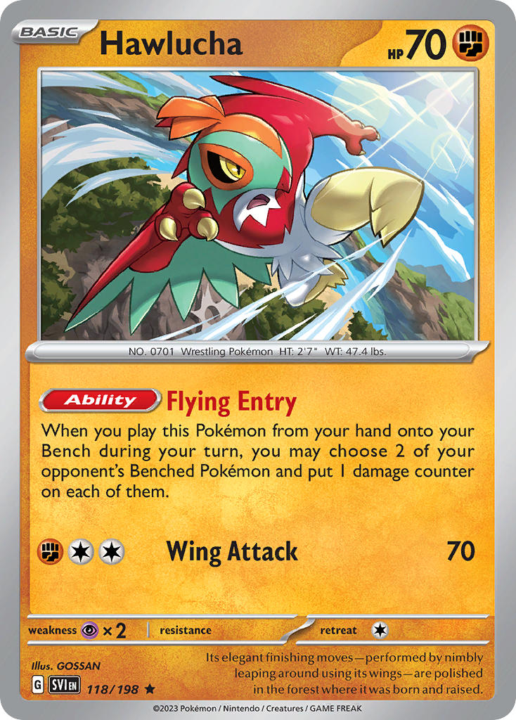 Hawlucha⁣ - Scarlet & Violet⁣ (Rare)⁣ [118] English / Near Mint / Normal