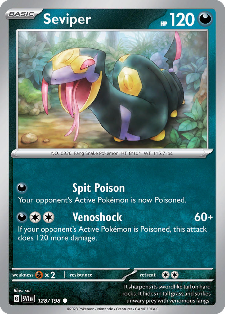 Seviper⁣ - Scarlet & Violet⁣ (Common)⁣ [128] English / Near Mint / Reverse-Holo Normal