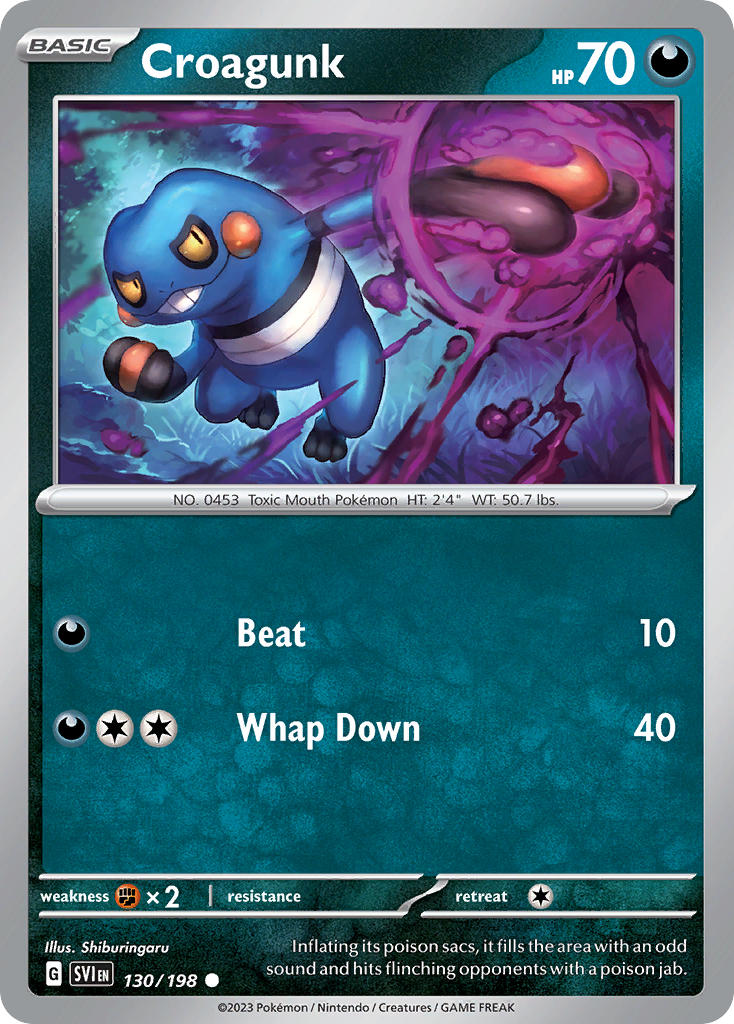 Croagunk⁣ - Scarlet & Violet⁣ (Common)⁣ [130] English / Near Mint / Reverse-Holo Normal