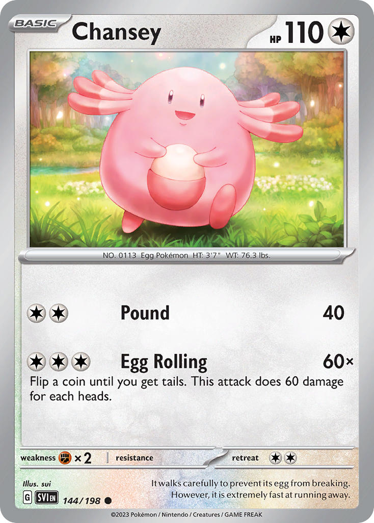 Chansey⁣ - Scarlet & Violet⁣ (Common)⁣ [144] English / Near Mint / Reverse-Holo Normal