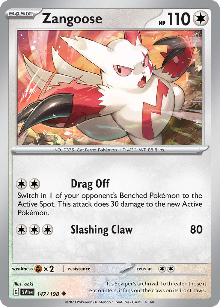 Zangoose⁣ - Scarlet & Violet⁣ (Uncommon)⁣ [147] English / Near Mint / Reverse-Holo Normal