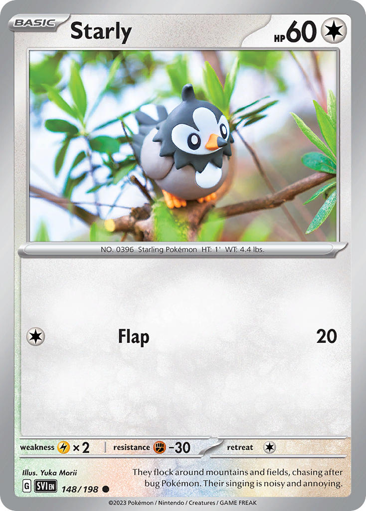 Starly⁣ - Scarlet & Violet⁣ (Common)⁣ [148] English / Near Mint / Reverse-Holo Normal