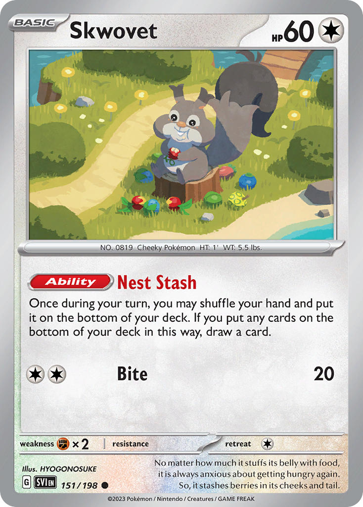 Skwovet⁣ - Scarlet & Violet⁣ (Common)⁣ [151] English / Near Mint / Reverse-Holo Normal