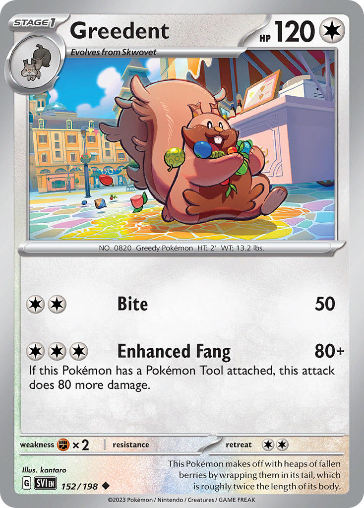 Greedent⁣ - Scarlet & Violet⁣ (Uncommon)⁣ [152] English / Near Mint / Reverse-Holo Normal