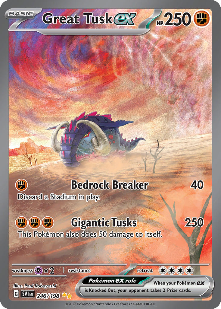 Great Tusk ex⁣ - Scarlet & Violet⁣ (Special Illustration Rare)⁣ [246] English / Near Mint / Normal
