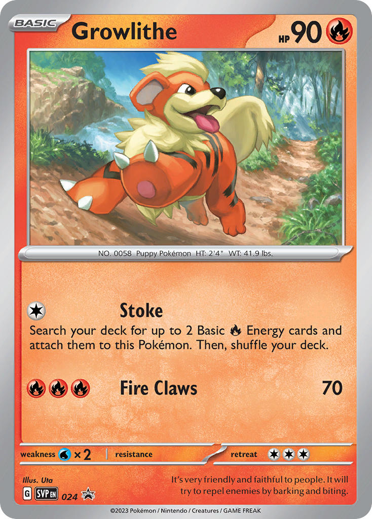 Growlithe⁣ - SV Black Star Promos⁣ (Promo)⁣ [024] English / Excellent / Normal
