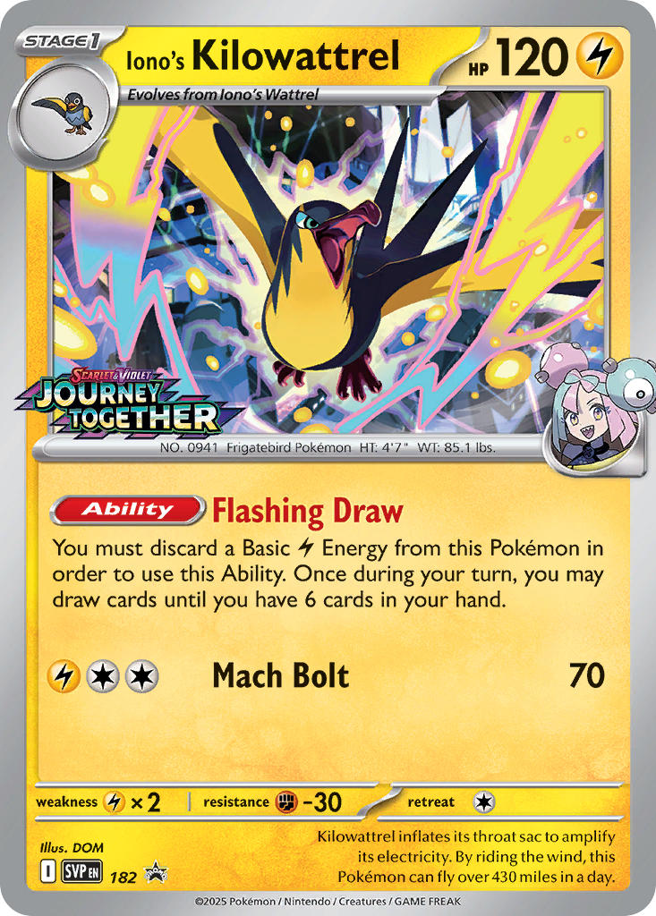 Iono's Kilowattrel⁣ - SV Black Star Promos⁣ (Promo)⁣ [182] English / Near Mint / Normal