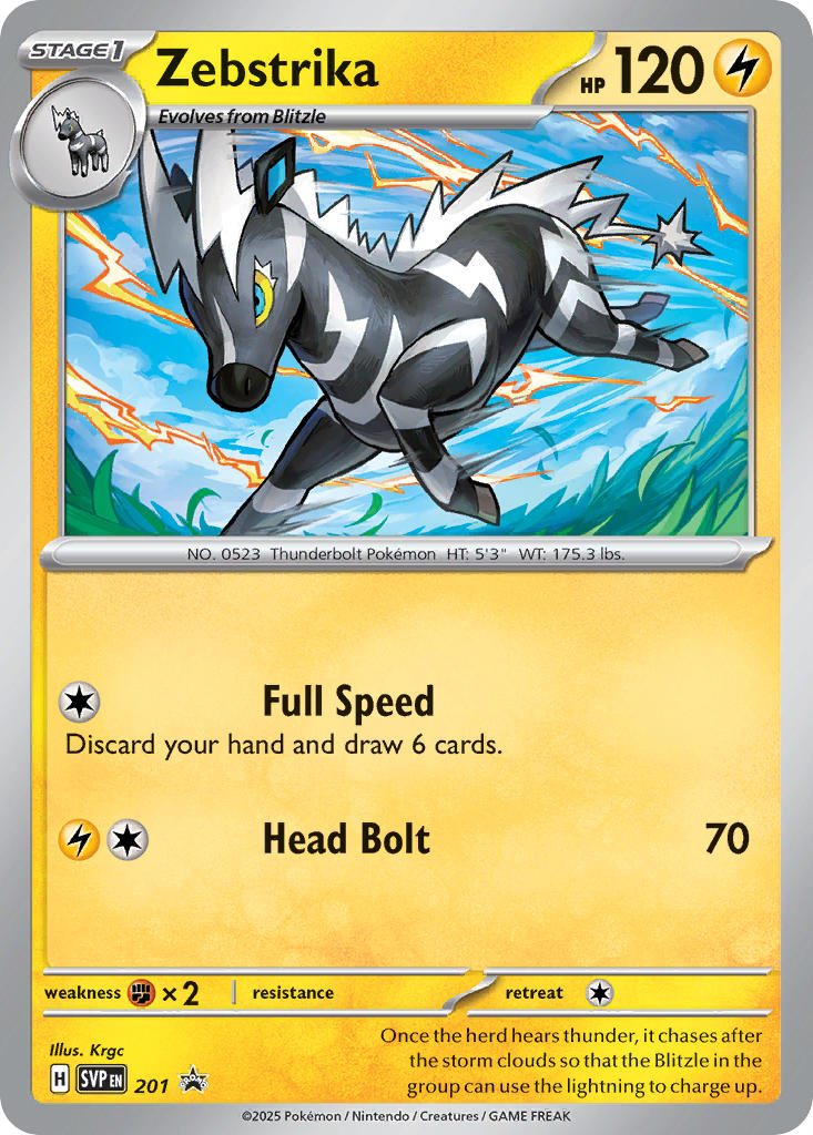 Zebstrika⁣ - SV Black Star Promos⁣ (Promo)⁣ [201] English / Near Mint / Normal