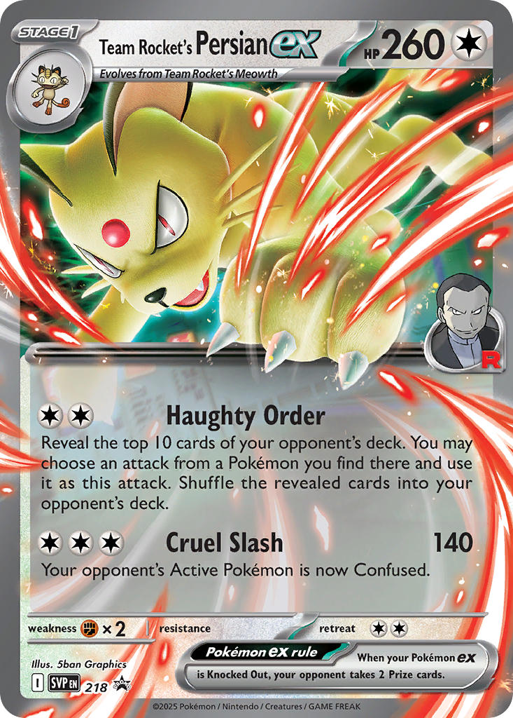 Team Rocket's Persian ex - SV Black Star Promos (Promo) [SVP-218] English / Near Mint / Normal