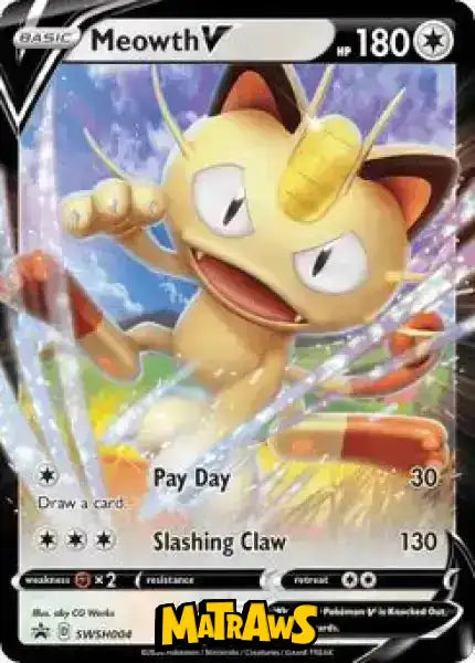 (SWSH004) Meowth V - Promo Enkeltkort SWSH Promos 