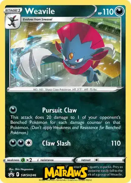 (SWSH246) Weavile - Cosmos Holo Promo Enkeltkort SWSH Promos 