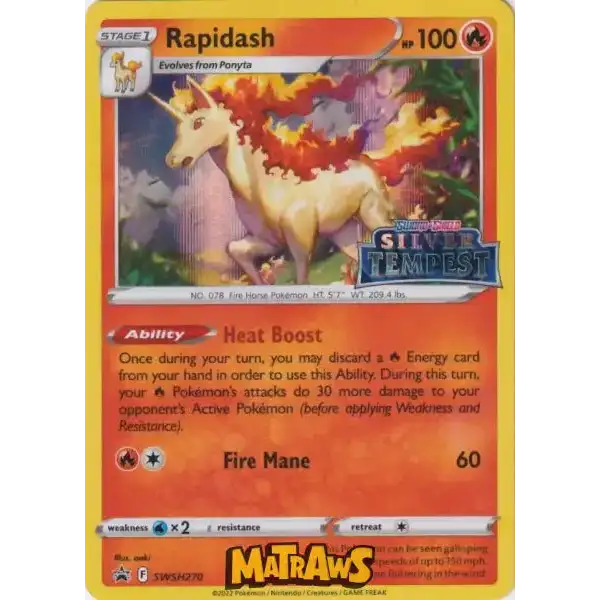 (SWSH270) Rapidash - Prerelease Art Enkeltkort SWSH Promos 