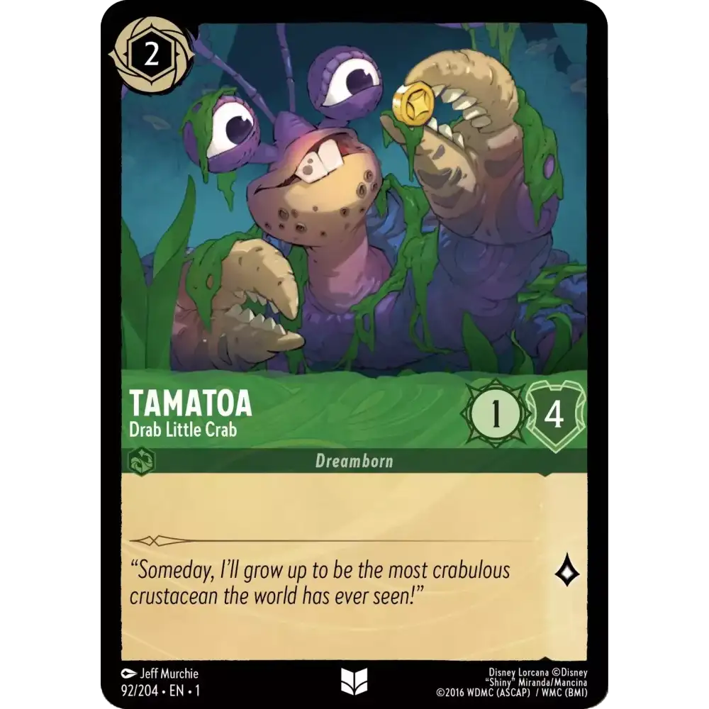 Tamatoa - Drab Little Crab (Uncommon) - 92/204 - Disney