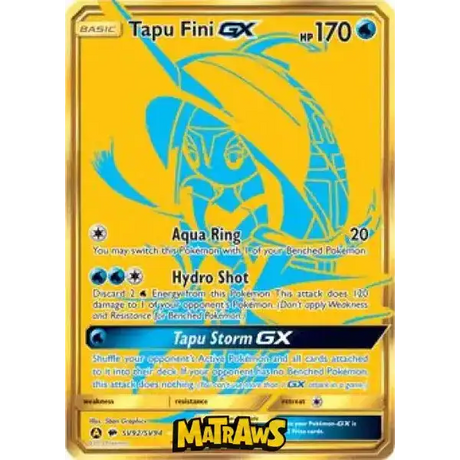 Tapu Fini GX - Full Art Gold - SV92/SV94 Enkeltkort Hidden Fates 