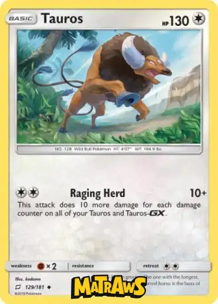 Tauros - 129/181 Enkeltkort Team Up 