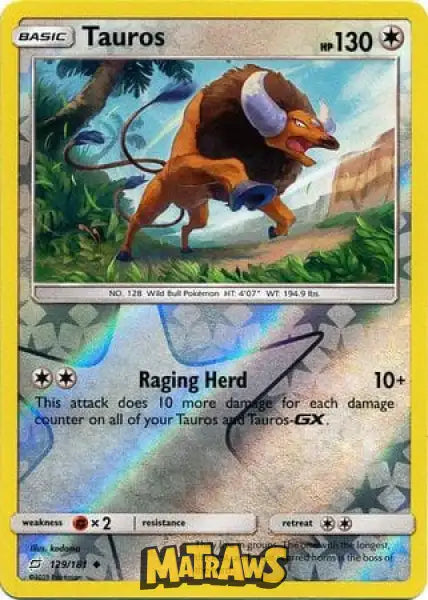 Tauros - Reverse - 129/181 Enkeltkort Team Up 