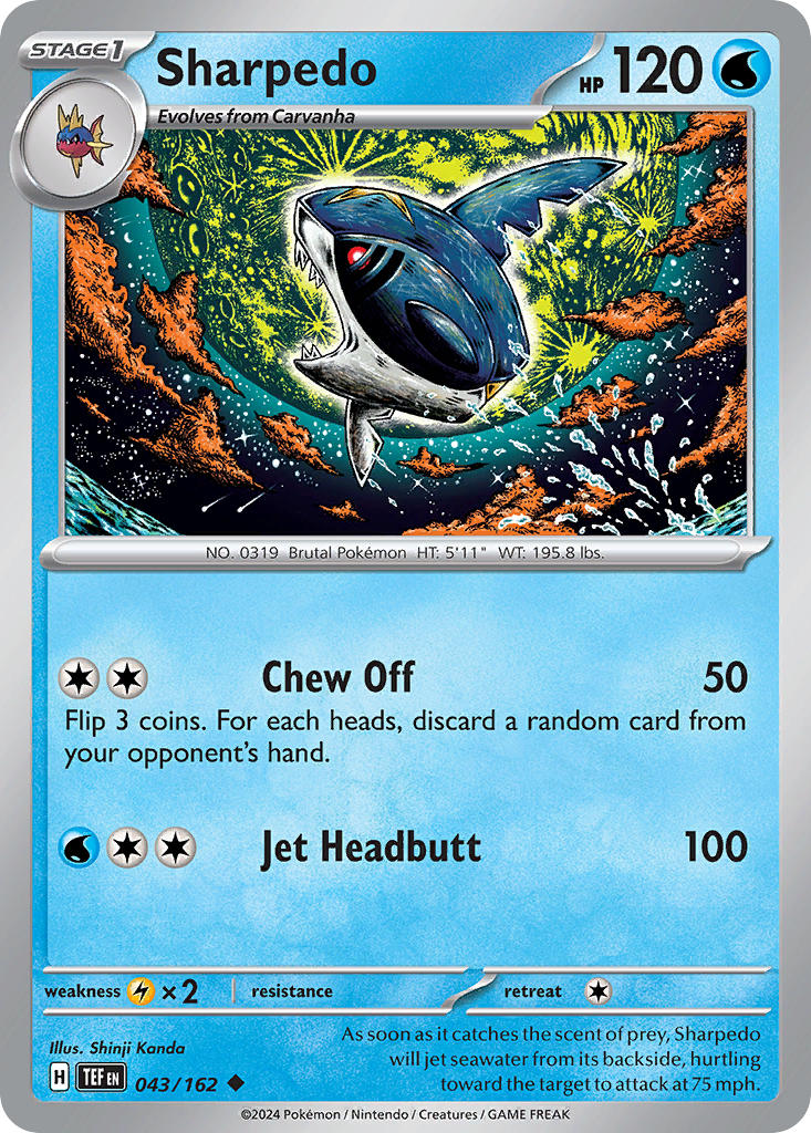 Sharpedo⁣ - Temporal Forces⁣ (Uncommon)⁣ [043]