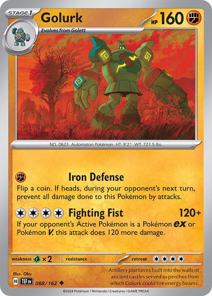 Golurk⁣ - Temporal Forces⁣ (Uncommon)⁣ [088] English / Near Mint / Reverse-Holo Normal
