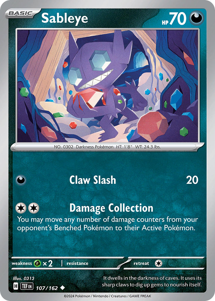Sableye⁣ - Temporal Forces⁣ (Uncommon)⁣ [107]
