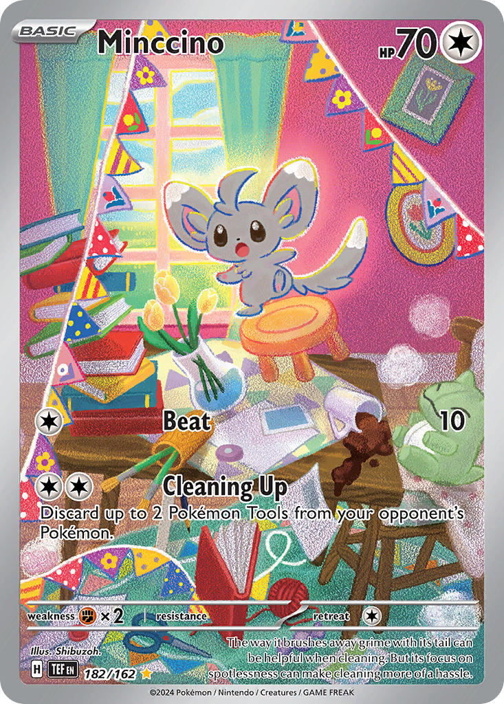 Minccino⁣ - Temporal Forces⁣ (Illustration Rare)⁣ [182] English / Good / Normal
